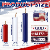 Amyhill 5 Pcs 4th of July Table Decorations Patriotic Table Centerpieces Rustic Independence Day Wood Firework Signs Tiered Tray Decor Rustic God Bless America Decor (American Flag) Amyhill