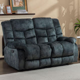 EBELLO Loveseat Recliner Sofa for Living Room, Extra Wide Modern Overstuffed 2 Seat Reclining Manual Sofa Chair, Breathable Fabric and Padded Cushion, Green Grey EBELLO