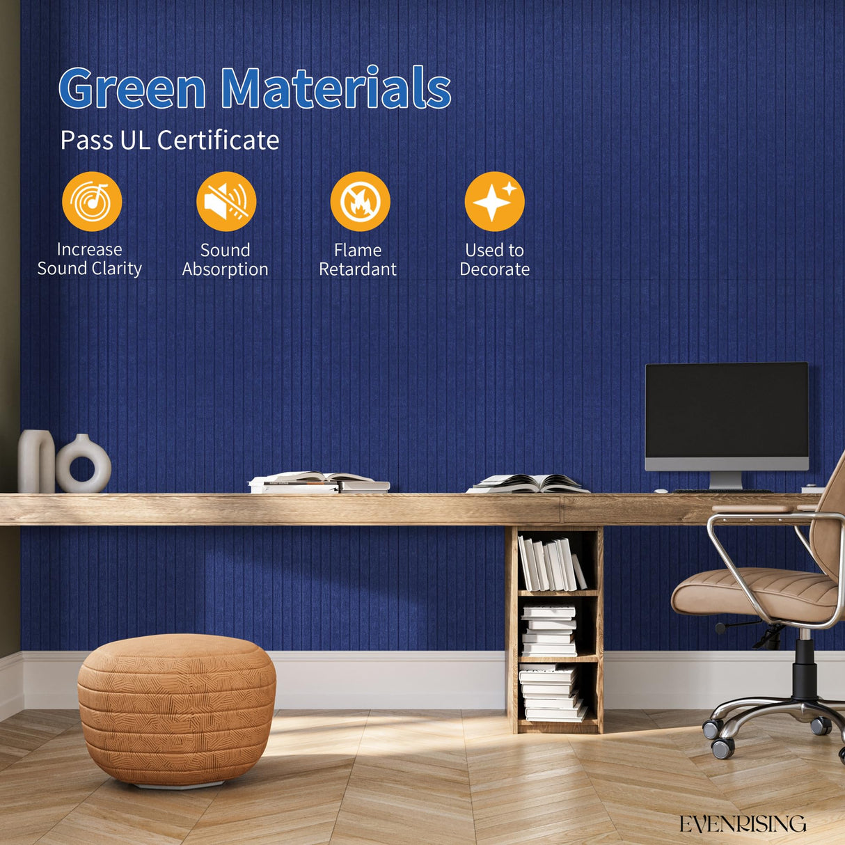 5 Pack Acoustic Panels,47.2x23.6x0.4 inch Acoustical Wall Panels,Large Soundproof Panels,Self-Adhesive Sound proof panels for walls,Acoustic Treatment for Recording Studio&Office Vertical,White EVENRISING