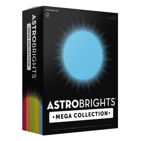 Astrobrights Mega Collection, Colored Paper,"Classic" 5-Color Assortment, 625 Sheets, 24 lb/89 gsm, 8.5" x 11" - MORE SHEETS! (91623) Astrobrights