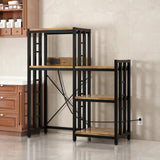 6-Tier Kitchen Baker's Rack with Power Outlet, Microwave Oven Stand with Storage Suitable for Kitchen Living Room Office Storage Shelf, Mini Fridge Stand Shelves for Spices, Pots and Pans. (Brown) Mini Quexing