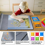 Folding Puzzle Board with 6 Sorting Trays and Felt Mat,for Storage and Saver, Non-Slip Surface,for Puzzle Board 1000 Pieces QCFDLCX