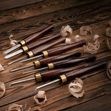 Woodworking HSS Wood Turning Tools Lathe Chisel Set of 8 pcs Mini with Wooden Box, Ideal for Pen Turning and Small Projects Urbansential