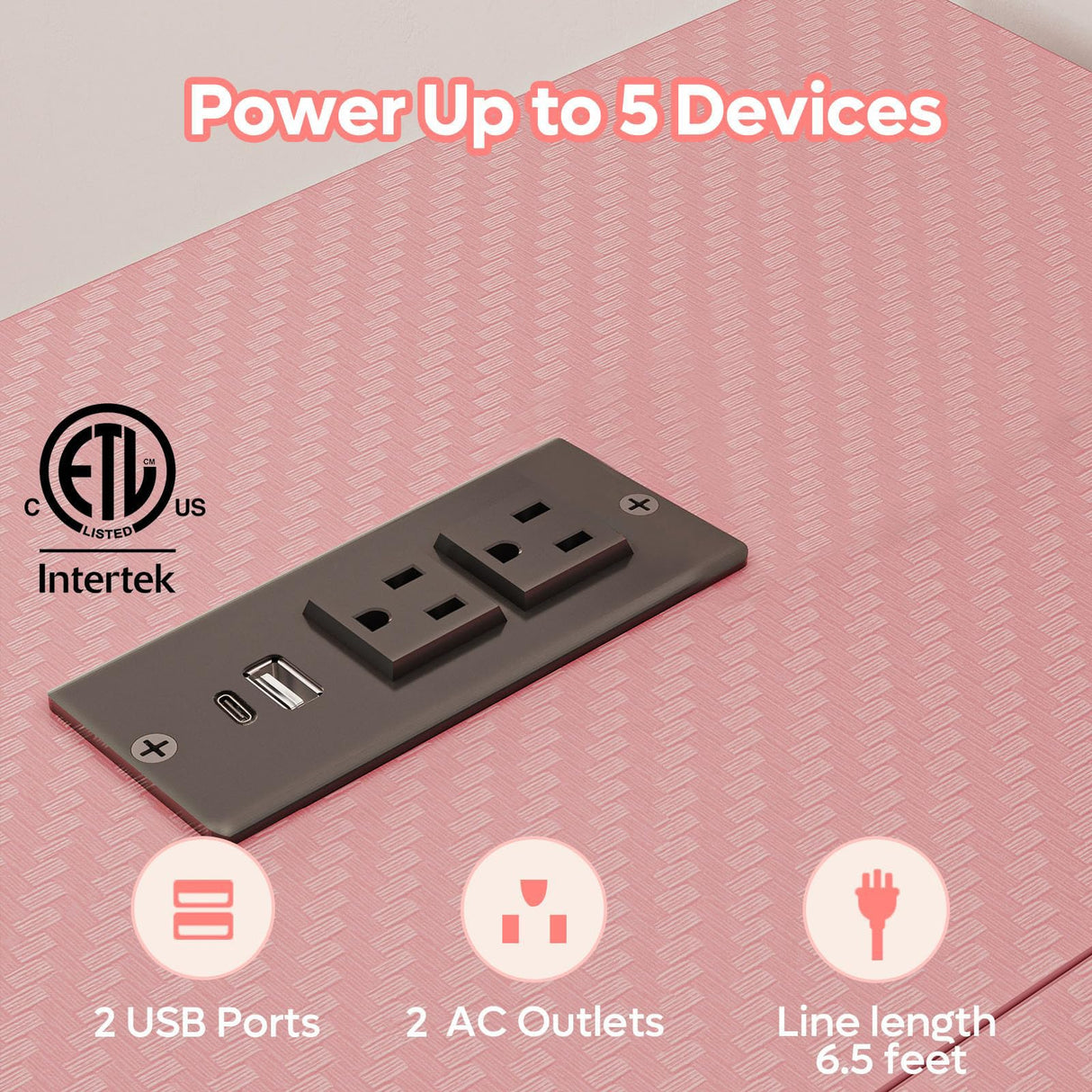 Bestier Gaming Desk with Power Outlets, 42" L-Shaped Gaming Desk with LED Lights, Desk with Reversible Storage Shelves & Hooks for Small Spaces, Bedrooms & Offices,Carbon Fiber Pink Bestier