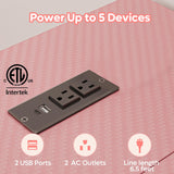 Bestier Gaming Desk with Power Outlets, 42" L-Shaped Gaming Desk with LED Lights, Desk with Reversible Storage Shelves & Hooks for Small Spaces, Bedrooms & Offices,Carbon Fiber Pink Bestier