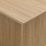 Walker Edison Walton Modern Fluted-Door Low Stand for TVs up to 65 Inches, 58 Inch, Coastal Oak Walker Edison