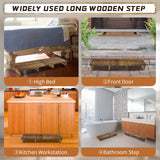 39IN Long Wooden Step Stool for Elderly, Half Wooden Riser Step Stool for Bedside, Bathroom, Kitchen and Outdoor High Steps(39.0" L*11.5" W*4.6" H) Coocure