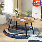 WOHOMO Folding Coffee Table Rustic Small Coffee Tables for Living Room Farmhouse Portable Table for Small Spaces Rectangular Mid Century Coffee Table, No Assembly 31.5 * 15.7 * 17.7IN, Walnut WOHOMO