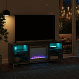 Ameriwood Home Lumina Fireplace TV Stand for TVs up to 70 Inch, Replaceable Electric Fireplace Insert Heater, Remote Control, Timer, Color Changing LED Lights, Crystal Ember Flames, Graphite Gray Ameriwood Home