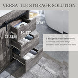 Aitjunz 30" Farmhouse Bathroom Vanity with Sink, Freestanding Bathroom Storage Vanity Cabinet w/Sliding Barn Door & 3 Drawers, Adjustable Shelves, Light Grey Aitjunz