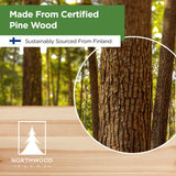 Northwood Sauna - Sauna Thermometer & Hygrometer 2 in 1 - Handmade from Finnish Pine Wood - Luxurious Glass and Golden Metal Dials Northwood Sauna