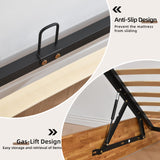 Zanmintaobo King Size Lift Up Storage Platform Bed Frame, Wood Bed Frame with Metal & Slats Support, Wooden Bed Frame Without Headboard, No Box Spring Needed, Easy Assembly, Rustic Brown Zanmintaobo