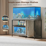 Tatub 55-90 Gallon Aquarium Stand with Power Outlets, Large Fish Tank Stand with Cabinet for Accessories Storage, Heavy Duty Metal Fish Tank Table Suitable for Turtle, Reptile, 1000LBS Capacity Tatub