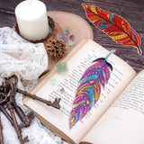 Hooqict 6Pcs 5D Diamond Art Painting Bookmarks Acrylic Diamond Art Feather Bookmark with DIY Painting Kits for Beginners Kids Adults Book Lovers Birthday Graduation Halloween Christmas Gift Hooqict