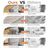 Oversized Power Recliner Chair Swivel Glider with Massage and Heat, Swivel Rocker Recliner with Adjustable Armrests, 26" Nursery Chair with Adjustable Headrest, Rocker Nursery Recliner, Light Grey Rhevoy