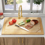 Stove Top Cover Board, Noodle Board Stove Cover, 30"L x 22"W x 0.75"Th Cutting Board, Wooden Stovetop Cover Cutting Board With Juice Grooves and Fun Memories