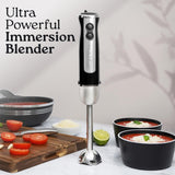 Zulay Immersion Blender Handheld - 800 Watt Hand Blender With High-Power Turbo Mode - Durable Stick Blender With Ultra-Sharp Stainless Steel Blades For Effortless Blending - Black Zulay Kitchen