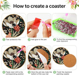 8 Pcs Insect Diamond Art Painting Coasters Kits,Moth Dragonfly Bee Coaster with Holder for Adults, Non-Slip DIY Dot Paint Craft Kits,5D Full Drill DIY Diamond Dot Gem Art Kit Home Decor Arts Craft NEGEKFKX