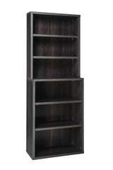 ClosetMaid Bookshelf Tiers, Adjustable Shelves, Tall Bookcase Sturdy Wood with Closed Back Panel, Black Walnut Finish, 6-Shelf Hutch ClosetMaid
