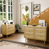 FURNIinspire 3 Drawer Dresser for Bedroom, Boho Dresser Chest with Handles for Bedroom Hallway Living Room FURNIinspire