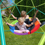 Hapfan 10 ft Climbing Dome Swing Set with Saucer Swing, Jungle Gym for Kids Outdoor Backyard, Supports 800lbs, Easy Asssembly, Rust-Resistant Outdoor Playset for Ages 3-8 8-12 Hapfan