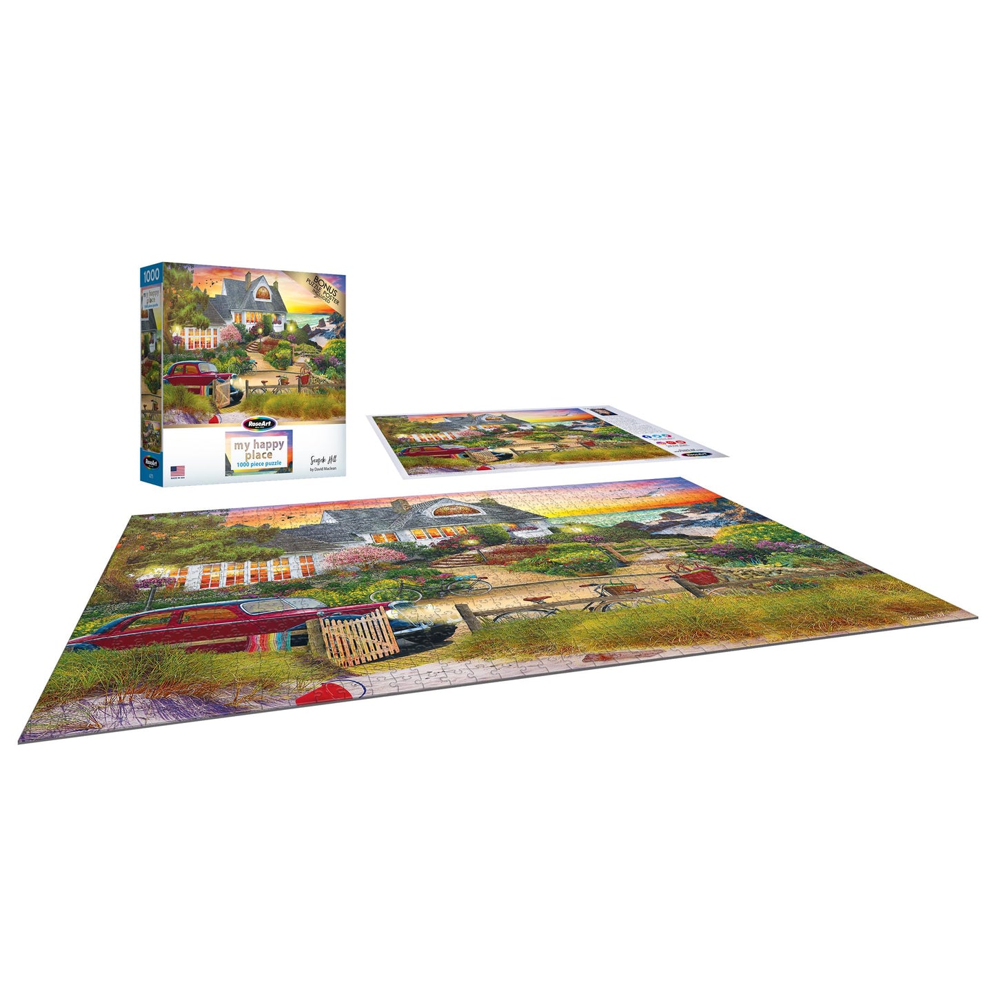 RoseArt - My Happy Place - Seaside Hill - 1000 Piece Jigsaw Puzzle for Adults