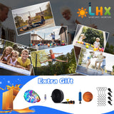 LHX 12FT Tranpoline for Adults and Kids, 1500LBS Tranpoline with Enclosure Net, Basketball Hoop and Ball, Outdoor Tranpoline with Light, Sprinkler, Ladder, Stakes Anchors - ASTM Approval LHX