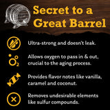 Red Head Barrels - 2 L Premium Distillery-Grade Oak Barrels for Aging Whiskey, Rum, and More, Ideal for Whiskey Barrel or Wine Barrel, American Charred Oak Barrel with 12-Page Cocktail Recipe Booklet Red Head Barrels