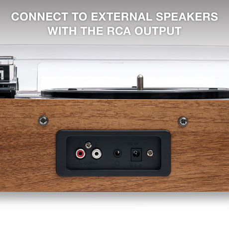 Victrola Eastwood II Record Player, Oak Finish Turntable with Speakers, Bluetooth 5.1 and Vinyl Stream Technology, Vintage Style 3-Speed Vinyl Player, Audio Technica AT-3600LA Cartridge Victrola