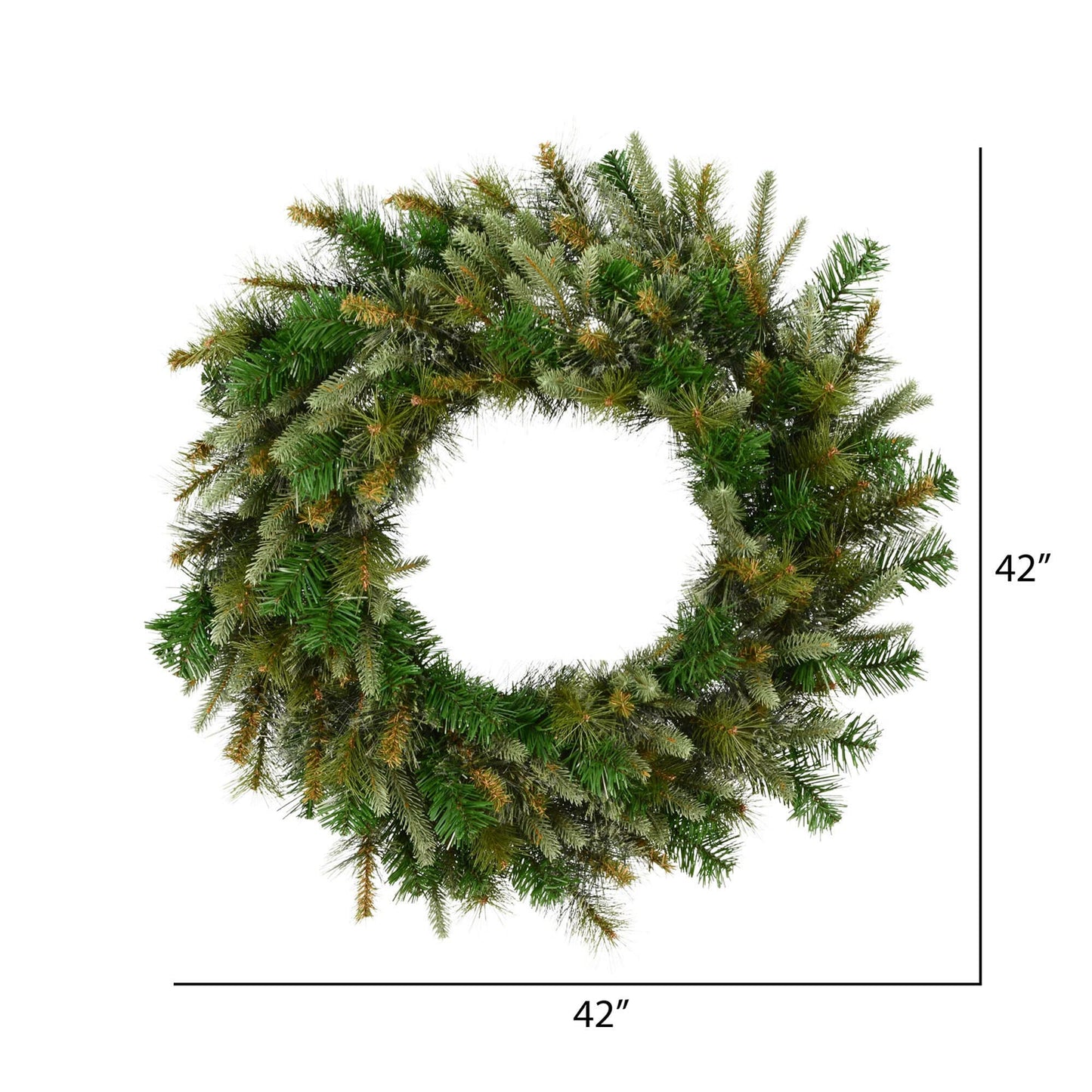 Vickerman 42" Unlit Cashmere Wreath - Artificial Christmas Wreath - Natural Looking Wreath with PVC Needles - Reliable and Durable - Front Door or Mantel Wreath