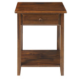 Casual Home Night Owl Nightstand with USB Ports-Warm Brown Casual Home