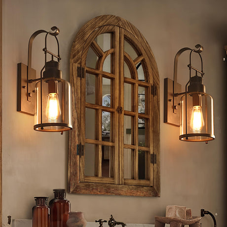 Elissposar Window Mirrors for Wall Decor -Arched Wall Mirror Farmhouse Wall Decor Wood Frame Decorative Wall Mirrors Like Window for Bedroom, Living Room, Entrance, Dining Room Elissposar