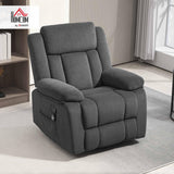 HOMCOM Recliner Chair with Vibration Massage and Heat, Oversized Swivel Rocker Single Sofa with Footrest, Remote and Side Pockets, Velvet Fabric Manual Reclining Chair for Living Room, Gray HOMCOM