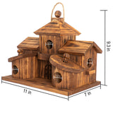 COLEBA Bird Houses for Outside,Outdoor 5 Hole Bird House Room for 5 Bird Families Bluebird Finch Cardinals Hanging Birdhouse for Garden COLEBA