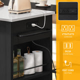 DWVO Kitchen Island w Stainless Steel Top Drop Leaf Bar Seating Power Outlet, 47" Portable Rolling Mobile Center Islands w Folding Dropleaf Storage Drawer Cabinet Wheel Counter Height Metal Top, Black DWVO