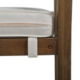 7-Pieces Acacia Wood Outdoor Dining Table Set, All-Weather Patio Conversation Dining Set, 70.9'' Dining Table with 6 Removable Cushion Chairs, Suitable for Patio Balcony Backyard (Burly Wood) VilroCaz