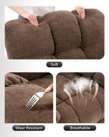 Adult Rocker Swivel Recliner Chair - Soft Fabric Overstuffed Manual Glider, Comfy Nursery Rocking Sofa Chair for Living Room OUTGOODS