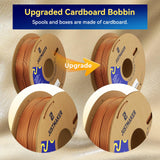 JUSTMAKER PLA Silk 3D Printer Filament, Upgrade Cardboard Spool, Silk Shiny Filament, Dimensional Accuracy +/-0.03mm, 1.75mm, 1kg, Bronze JUSTMAKER