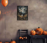 Halloween Whimsical Ghost Paint by Number Kit, 16x20inch Moonlit Forest Floral Meadow DIY Painting for Adults and Kids Art Craft Supplies Frameless Generic