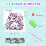 Tontut 5D Diamond Art Painting Kit, Pink Horse Animal Horse DIY Diamond Art Adult Set Mosaic Crafts, Suitable for Home, Office Wall Decoration, can be Packaged as Gifts for Friends Tontut