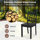 Giantex Farmhouse Dining Chairs Set of 4, Modern Kitchen Chairs w/Rubber Wood Legs & Curved Backrest, Ladder Back Diner Chairs, Wooden Side Chairs for Study, Dining Room, Load 400 LBS, Black Giantex