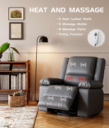 GarveeHome Power Lift Recliner Chair - Heat and Massage, Adjustable Back and Legs, Pu Leather Electric Lift Chair Designed for The Elderly and People with Mobility Impaired GarveeHome