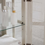 LUMISOL LED Curio Display Cabinet, Antique Display Cabinet with Adjustable Shelves, Retro Showcase with Lattice Doors, Elegant Bookcase and Storage Cabinet for Home Decor Organization, White LUMISOL