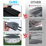 NEVERLAND Winter Pool Cover 18FT Round - Heavy-Duty 420D Oxford Above Ground Swimming Pool Cover, Debris-Proof, Cold-Resistant & UV-Resistant with Upgraded Adjustable Tensioner, Black/Sliver NEVERLAND