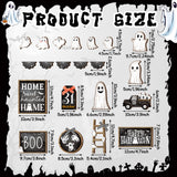 MiniInflat 21 Pcs Halloween Tiered Tray Decor Set Happy Halloween Wooden Signs Rustic Table Centerpieces Farmhouse Tiered Tray Decor for Halloween Home Table Kitchen, Tray Not Included(Ghost) MiniInflat
