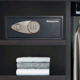 SentrySafe Shelf Safe with Digital Keypad Lock, Steel Safe with Interior Lining and Bolt Down Kit for Money, Jewelry, or Gun Storage, 0.78 Cubic Feet, 7.1 x 16.9 x 13.8 Inches, X075 SentrySafe