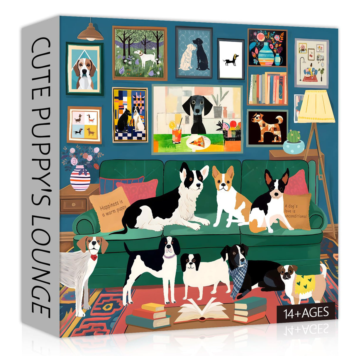 Dog Puzzles for Adults 1000 Pieces, Animal Puppy Puzzle Modern Art Puzzle, Dog Jigsaw Puzzle as Funny Home Decor, Challenging Puzzles for Adults PICKFORU
