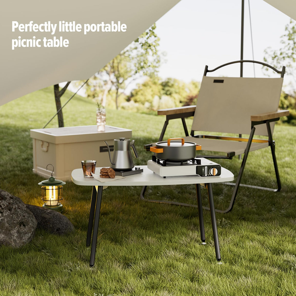 WOHOMO Foldable Coffee Table White Small Coffee Tables for Living Room Portable Simple Modern Rectangular Center Table for Small Spaces, No Assembly, 31.5 * 15.7 * 17.7IN, White WOHOMO