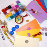 Wax Seal Kit, 24 Colors Sealing Beads, 2 Pcs Stamp,Sealing Wax Warmer, Metallic Pen, Envelope,Dried Flower,Candles for Wedding Birthday Gift and DIY Craft Xitalia