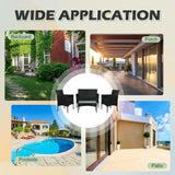 PROHIKER 4 Piece Outdoor Wicker Patio Conversation Furniture Set, Rattan Chair Wicker Sofa Garden Conversation Sets with Cushion and Glass Table for Yard Pool or Backyard, Black/Black PROHIKER